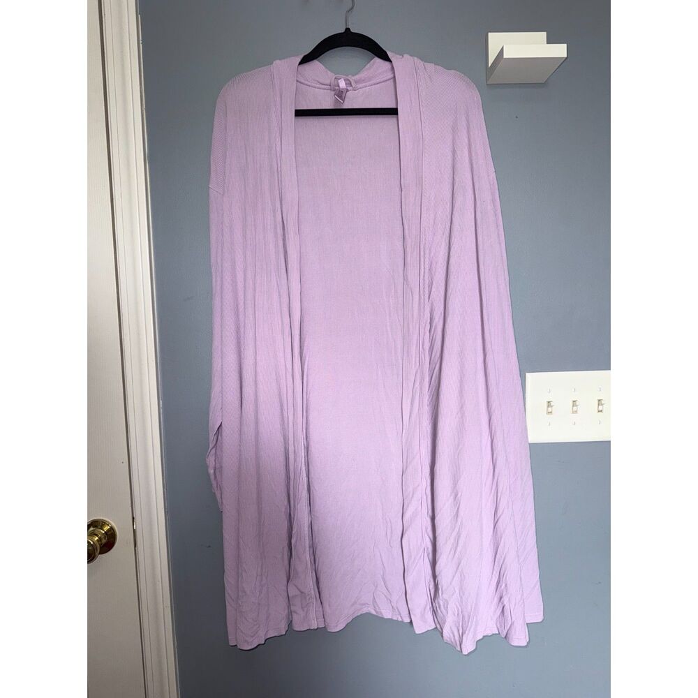 SKIMS Ribbed Lilac Long Open Front Cardigan | Size 2X | Loungewear, Comfy, Cozy